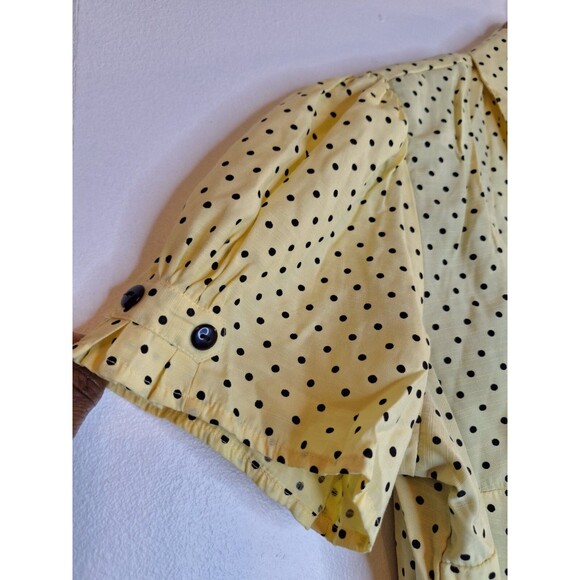 REBECCA MALONE Butter Yellow Polka Dot Button Up Shirt w/Cami Women's Sz 2x Vtg - Picture 4 of 9